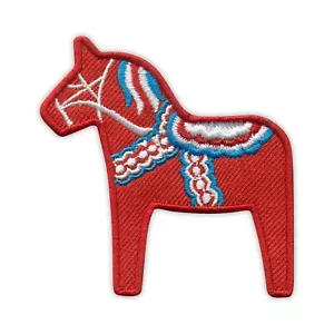 Dalecarlian Horse - Dala Horse - symbol of Dalarna and Sweden Patch/Badge Embroi - Foto 1 di 1