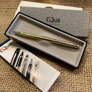 Vintage QUILL Gold Tone Ball Point Pen USA Made in Box Marked WTU - Picture 1 of 11