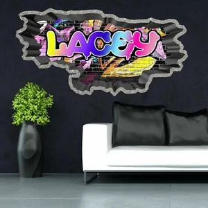 3D Graffiti Name individuell personalisiert Vinyl Wandaufkleber Zum Selbermachen für Wohnkultur - Bild 1 von 5