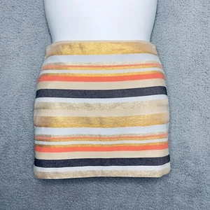 Falda de fábrica J Crew para mujer 4 multicolores a rayas mini metálica fiesta vacaciones - Imagen 1 de 9