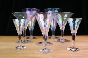 Copas de vino iridiscentes ópticas de diamante 8 piezas copa de agua cordial vino Martini   - Imagen 1 de 8