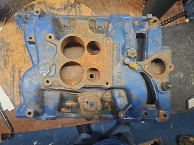 Pontiac 4 Barrel Intake 350, 400, 455, Cast Iron Intake 495106 Date G203. 1974 - Image 1 of 4