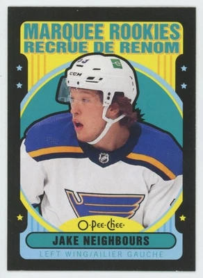 2021-22 O-PEE-CHEE Jake Neighbours MARQUEE RC ROOKIE BLACK BORDER /100 - Image 1 of 2