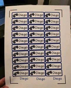 30 Personalized Name Label Waterproof Stickers Kids Teachers Teens Any Design - Bild 1 von 15