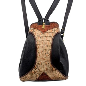 RAR Leder Krokodil wandelbar Rucksack Sling Crossbody Handtasche geprägt - Bild 1 von 10