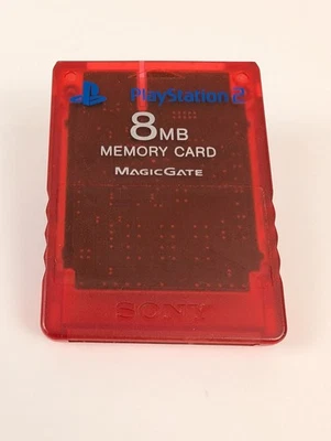 PlayStation 2 OEM 8MB Memory Card Magic Gate PS2 Clear Red SCPH-10020 Works⬅️🔥 - Image 1 of 2