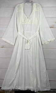 Vtg Valerie Stevens Peignoir Nightgown Womens M Lace Negligee & Robe Wedding - Bild 1 von 16