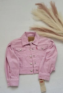 Levi's Girls Youth Size 4 XS Lilac Cropped Denim Jacket Long Sleeve  - Picture 1 of 10