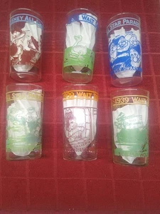 Walt Disney 6 Glasses 1939 AllStar Parade Snow White Donald Duck  Ferdinand Bull - Picture 1 of 16