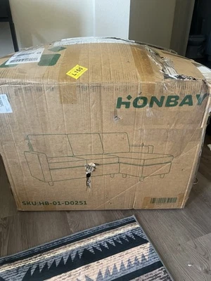 Black Faux Leather Couch - Image 1 of 4