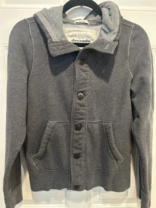 Jungen Abercrombie Kinder Jacke mit Kapuze Gr. XL grau Ärmel Logo - Bild 1 von 5