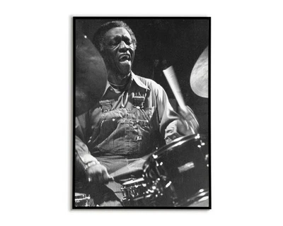 Art Blakey Jazz Drummer Poster, Iconic Black And White Music Photography - Image 1 of 4