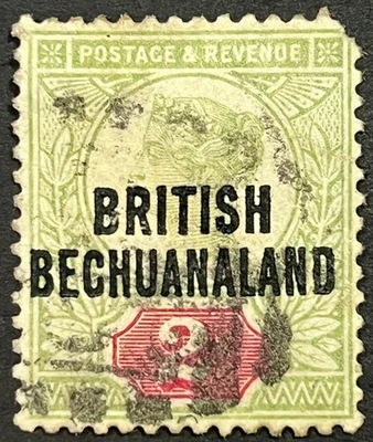 Bechuanaland, Queen Victoria w/Overprint, 2 Pence, Scott 34, Used w/Faults, F-VF - Image 1 of 2