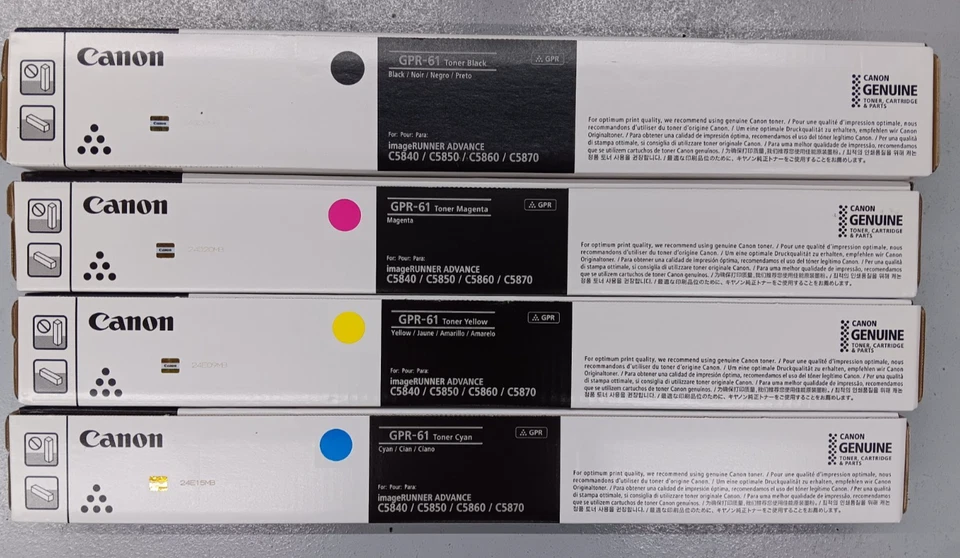 Cartucho de tóner Canon GPR-61 negro cian amarillo magenta conjunto nuevo genuino Foto 1 de 1