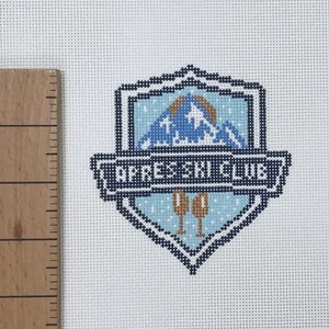 Morgan Julia hand painted needlepoint canvas Apres Ski Club ornament skiing - Picture 1 of 1