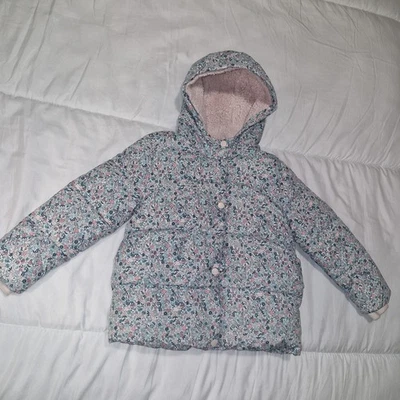 Girls Floral Winter Coat / Jacket Age 6 - 7 Years George At Asda - Image 1 of 4