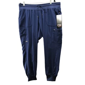 NWT Grey's Anatomy Carly Jogger Scrub Pant Womens 2XL Indigo Blue Mid Rise - Picture 1 of 10