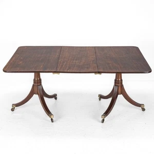George III Mahogany Twin Pedestal Extending Dining Table, Late c.18th, Georgian - Picture 1 of 21