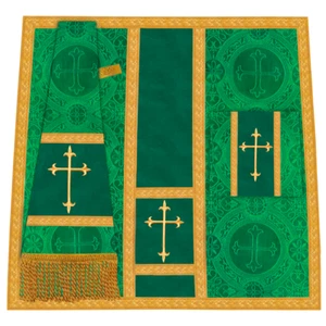 Church mass Set with Spiritual Motif and Trims - Liturgical Vestment - Picture 1 of 12