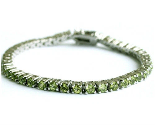 Green peridot sterling silver tennis bracelet BRL420003 - Image 1 of 1