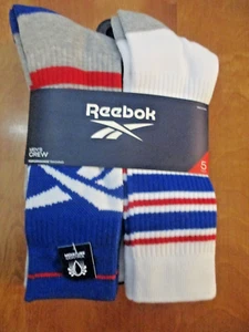 5 PAIR MENS REEBOK PERFORMANCE TRAINING CREW SOCKS fit shoe sizes 6 - 12.5 - Picture 1 of 3