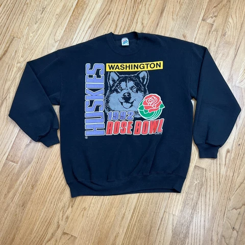 Vintage Washington Huskies 1992 Rose Bowl Crewneck Sweatshirt Size XL Black Cover