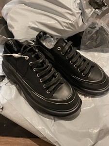 ladies black alexander mcqueen trainers