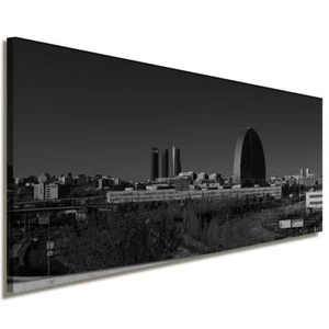 Madrid Leinwandbild AK Art Bilder Schwarz-Weiß Wandbild Kunstdruck Panorama XXL - Bild 1 von 2