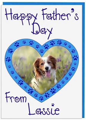 Personalised Photo Fathers Day Card From Dog Cat Pets - For Dad Husband Grandad - Image 1 of 4