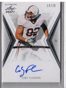 2012  Leaf Ultimate Draft Silver #CF1 Coby Fleener Auto/25