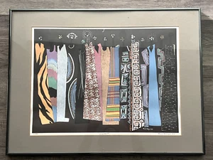 Frank Frazier 84 Artist African Figures Signed  OLUSHOLA Impression Framed - Picture 1 of 6