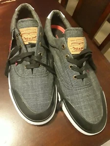 Neu Herren LEVI'S® Schnürschuhe Navy Denim Sneaker Schuhe Komfort Innensohle Gr.E 10 - Bild 1 von 6