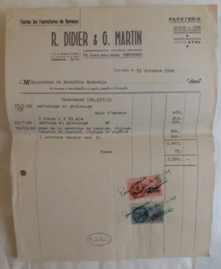 C1 Facture GRENOBLE Papeterie DIDIER et MARTIN 1949 PORT INCLUS - Imagen 1 de 1