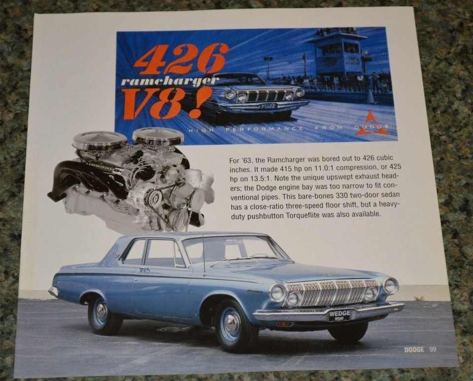 1963 Dodge Polara Ramcharger изображение особенность печати 63 426 Max ведж 17 - Изображение 1 из 1