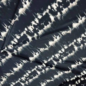 Spandex Fabric Tie Dye Black with White Print Stretch 60" by yard for Swimwear - Picture 1 of 5