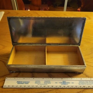 BM Vogel signiert aufklappbar Holz gefüttert Zinn Box NORGE TINN Made in Norway TOLL - Bild 1 von 15