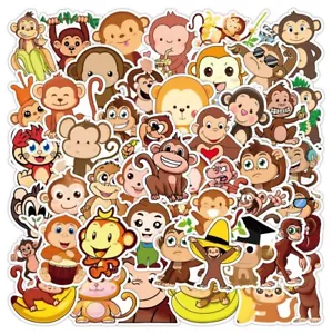 MONKEY Waterproof Stickers ~ Wild Exotic Jungle Animals ~ Removable Vinyl Decals - Picture 1 of 4