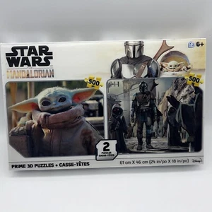 Star Wars 1000 Piece Puzzle Pack of 2 x 500 pc The Mandalorian Prime 3D Star War - Picture 1 of 4