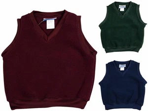 Rifle Kaynee Boys Heavyweight Polar Fleece School Uniform V-Neck Pullover Vest - Picture 1 of 4