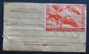 RW11 - 1944 Federal Duck Stamp on California Hunting License - Picture 1 of 2