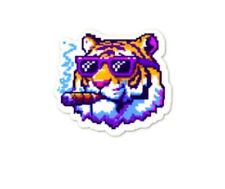 Official Tiger Vibes Retro 8-bit 2.2 x 2 Glow Decal