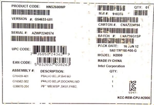 Intel HNS2600WP Compute Module 2U RACK, Socket R 135 W DDR3 ECC New OPEN BOX - Picture 1 of 1