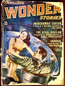 Thrilling Wonder Stories SF Pulp Feb 52, V39N3 Abercrombie Station Jack Vance G- - Picture 1 of 11