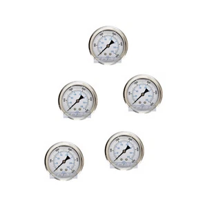 5 PACK LIQUID FILLED PRESSURE GAUGE 0-5000 PSI, 2.5" FACE, 1/4" BACK MOUNT WOG - Picture 1 of 4