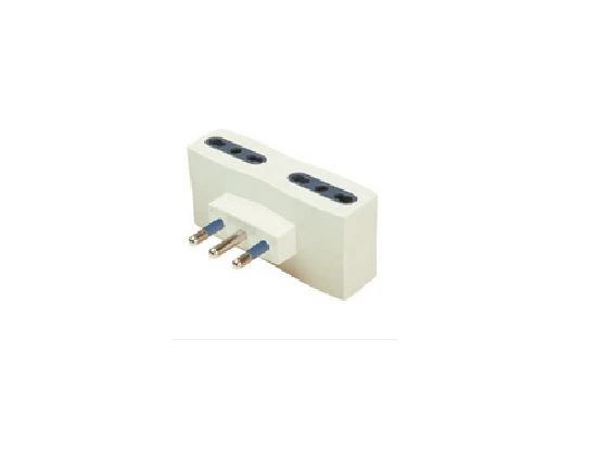 ADATTATORE MULTIPLO PIATTO CON SPINA 16A 2P+T POLIPLAST 300615B 4 PRESE BIPASSO