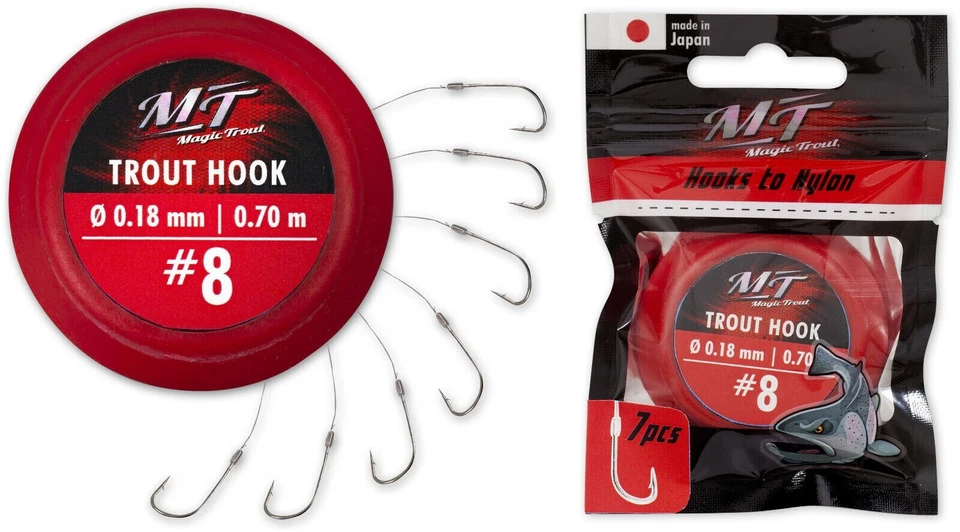 QUANTUM Magic Trout Hook Silber #10 L:70 7 Stück Forellenhaken fertig gebunden 4725004