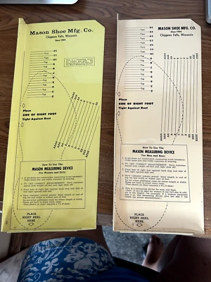 Zapato Mason Vintage Mfg. Dispositivos de medición de zapatos Co. hombres/niños y mujeres/niñas IOB Foto 1 de 4