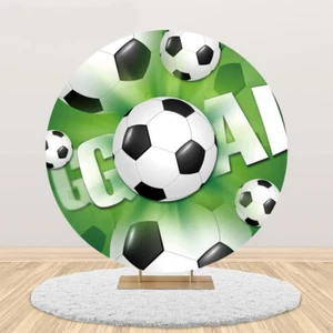 Round Football Backdrop Sports Birthday Party Photo Background Supplies Decor - Imagen 1 de 8