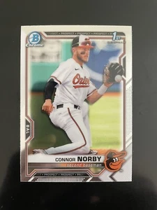 2021 Bowman Draft Connor Norby 1st Chrome Prospect RC BDC-50 Orioles - Picture 1 of 2