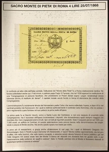 Sagro monte della pietà di Roma primo monte luglio 1868 pegno cod.mf.00 - Picture 1 of 1